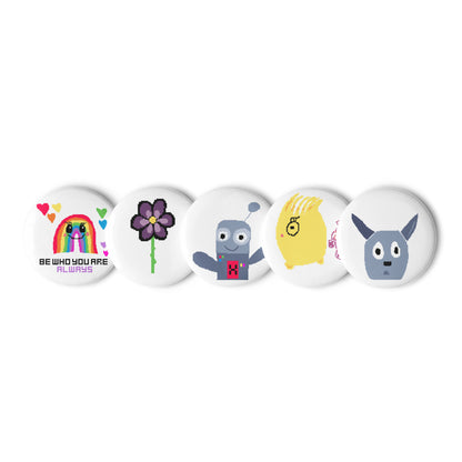 Pixel Drops Set of pin buttons