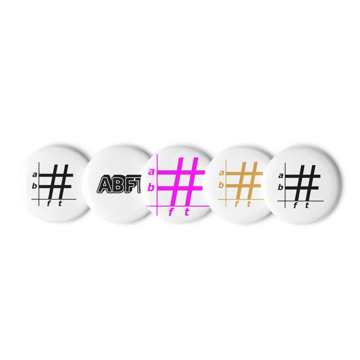 ABFT Set of pin buttons