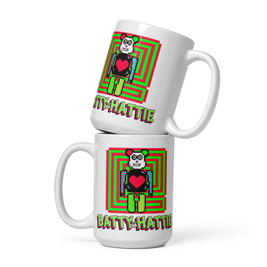 Batty Hattie White glossy mug
